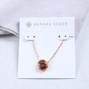 Kendra Scott | Basketball - Gold Orange Goldstone Short Necklace